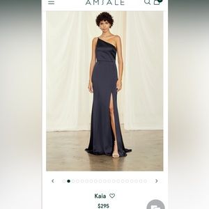 Amsale Kaia black dress with no slit